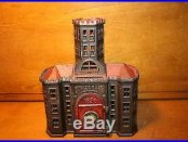 Cast Iron Painted TOWER Combo Safe Still Building Bank Kyser & Rex 1890 Works
