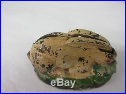 Cast Iron Rabbit in Cabbage Patch Mechanical Bank Mfg Kilgore Rare 400-G