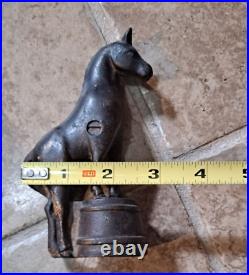 Cast Iron Rearing Horse & Horse on bucket/tub/drum (Both still banks)