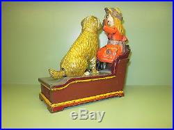 Cast Iron SPEAKING DOG Mechanical Bank Original Antique Americana Toy