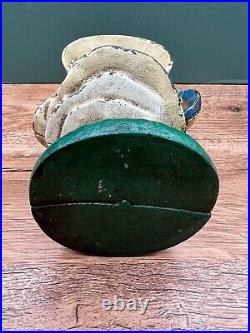 Cast Iron Still Bank Hand Painted Debbie Dimple Coin Bank with Original Paint