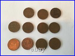 Cast Iron Still Bank Pug St Bernard Dog Sitting With 1929 Quarter & Wheat Pennies