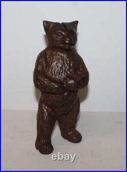 Cast Iron Still Penny Bank Angry Mean Standing Bear- Hubley