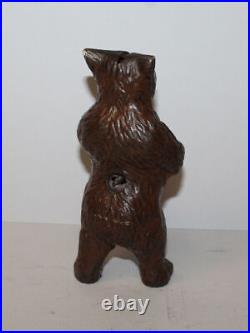 Cast Iron Still Penny Bank Angry Mean Standing Bear- Hubley