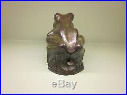 Cast Iron TWO FROGS Mechanical Bank Original Antique C1880'S Americana Toy
