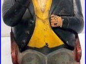 Cast Iron Tammany C. I. Mechanical Bank Antique Americana Toy Yellow Vest