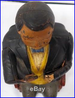 Cast Iron Tammany C. I. Mechanical Bank Antique Americana Toy Yellow Vest