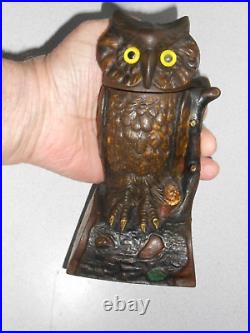 Cast Iron Turning Head Owl Bank J. & E. Stevens