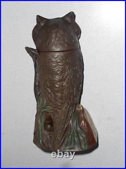 Cast Iron Turning Head Owl Bank J. & E. Stevens