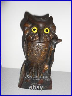 Cast Iron Turning Head Owl Bank J. & E. Stevens