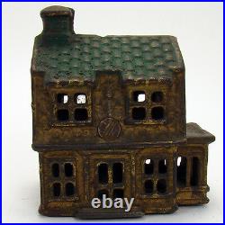 Cast Iron Two-Story House Bank 1880's