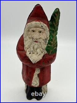 Christmas Santa With Tree Cast Iron Bank, Money Bank
