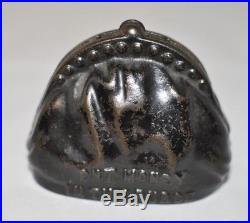 Circa 1886 Cast Iron Bank Put Money In Thy Purse Moore #1266 Scarce E Rated