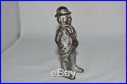 Circa 1900 Cast Iron Foxy Grandpa Bank Made by Wing C Rated Quite Scarce
