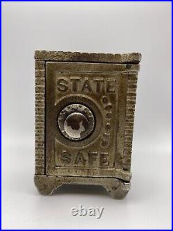 Circa 1900 State Safe Cast Iron Bank Safe with Combination Lock