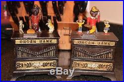 Collection of Organ Banks Cast Iron Mechanical Banks J&E Stevens, Circa 1907