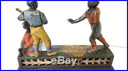 Darktown Battery 1888 Cast Iron Baseball Players Mechanical Bank-Great Display