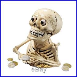 Design Toscano SP02365 Bugged-Out Hungry Skeleton Cast Iron Mechanical Coin Bank