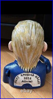 Donald Trump Cast Iron Mechanical Coin Bank MAGA 2024