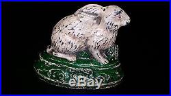 EXTREMELY RARE Antique Cast Iron Rabbit on Base Bank ca. 1884 Rated E