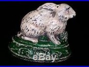 EXTREMELY RARE Antique Cast Iron Rabbit on Base Bank ca. 1884 Rated E
