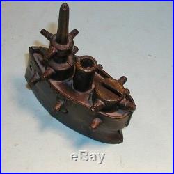 Early1900's Maine Battleship Cast Iron Bank Original Paint