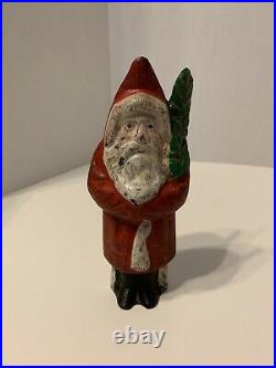 Early 1900's Cast Iron Santa Claus with Tree Still Bank