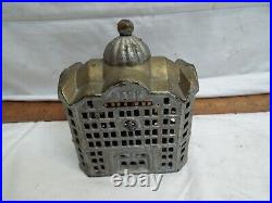 Early Cast Iron Office Building Still Bank Penny Coin Dome Top Tower Savings B