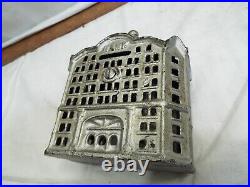 Early Cast Iron Office Building Still Bank Penny Coin Dome Top Tower Savings B
