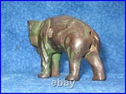 Elephant With Tucked Trunk Cast Iron Bank Arcade 1910-1932 Green Antique