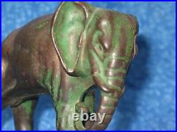 Elephant With Tucked Trunk Cast Iron Bank Arcade 1910-1932 Green Antique