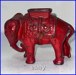 Elephant with Howdah small Antique Cast Iron Still Bank