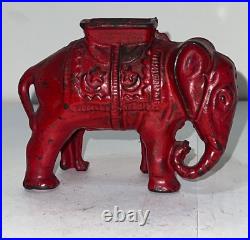 Elephant with Howdah small Antique Cast Iron Still Bank