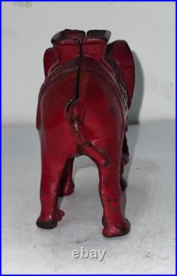 Elephant with Howdah small Antique Cast Iron Still Bank