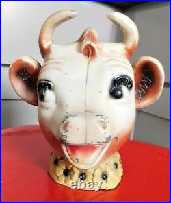 Elsie the Cow Cast Metal Bank, Borden's Dairy, Rare, Collectible, Vintage