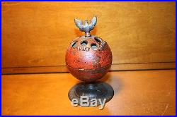 Enterprise Painted Cast Iron World Globe Bank with Eagle Top Not Mechanical