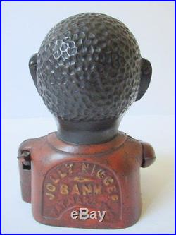 Excellent Antique J. E. Stevens Mechanical Bank Jolly Nig#@r Cast Iron Bank