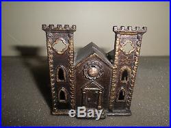 Extra Nice old original cast iron Castle Bank still bank by Kyser & Rex 1882