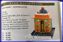 Extremely Rare Center Lever Cast Iron Mechanical New Bank Beautiful Paint
