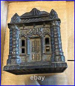 FOUR TOWER BANK BUILDING CAST IRON STILL BANK STEVENS July 23 1895 ANTIQUE