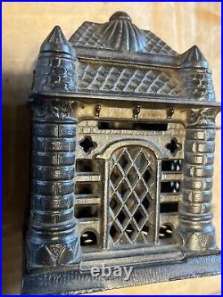 FOUR TOWER BANK BUILDING CAST IRON STILL BANK STEVENS July 23 1895 ANTIQUE
