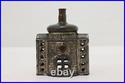 Farmhouse Antique Cast Iron Coin Bank with Bullet Chimney #48856