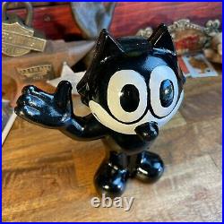 Felix The Cat Cast Iron Bank With Painted Finish, Decor Bookend