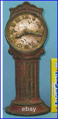 Final Price Cut1920/31 Street Clock Cast Iron & Steel Bank Orig, Old CI 682