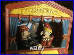 GENUINE 1894, Shepard Co. Punch And Judy Cast Iron Mechanical Bank, BEST ON EBAY