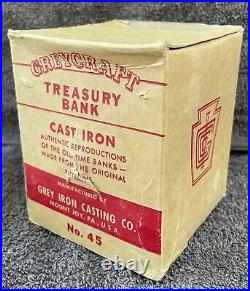 GREY IRON Cast Iron Treasury Bank with Original Box Unused