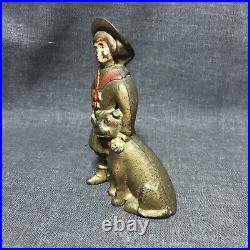 Genuine, Antique 1915 Buster Brown & Tige Cast Iron Coin Bank by A. C. Williams