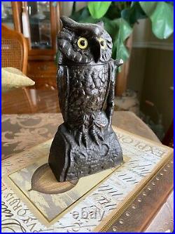 Genuine Owl Cast Iron Mechanical Bank J & E Stevens, Circa 1880 NOT A REPRO