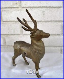 Great Antique Reindeer Deer Elk Large Cast Iron Bank