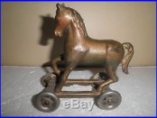Great old original cast iron Horse on Wheels still penny bank 1920